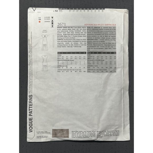 Vogue Vintage Pattern 2671 Original 1933 Design Sewing Pattern Misses Dress Size - Picture 4 of 5